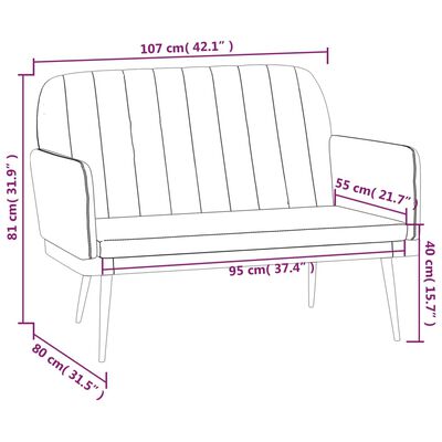 vidaXL Bankje 107x80x81 cm kunstleer zwart