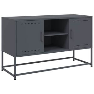 vidaXL Tv-meubel 100,5x39x60,5 cm staal antracietkleurig