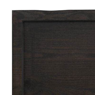 vidaXL Wastafelblad 140x60x(2-6) cm behandeld massief hout donkerbruin