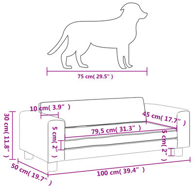 vidaXL Hondenmand met verlengstuk 100x50x30 cm kunstleer crèmekleurig