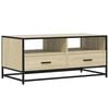 vidaXL Salontafel 100x50x45 cm bewerkt hout en metaal sonoma eiken