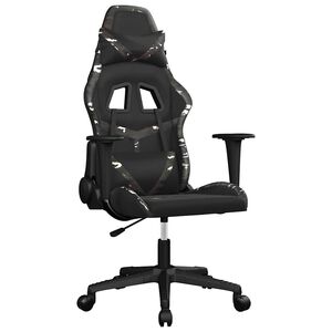 vidaXL Massage gamestoel kunstleer zwart en camouflage