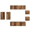 vidaXL Tv-meubelset Wandgemonteerd 8 pcs Oud Hout Bewerkt hout