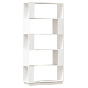 vidaXL Boekenkast/kamerscherm 80x25x163,5 cm massief grenenhout wit