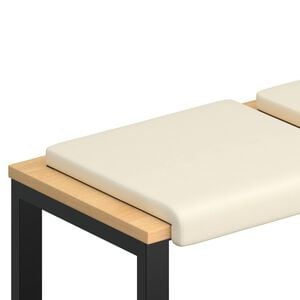 vidaXL Bankkussen 4 st Textured Velvet Cr&egrave;mekleurig Diepte 35 cm