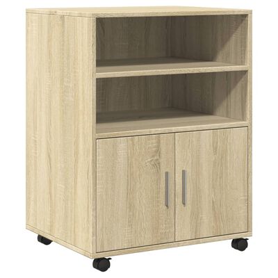 vidaXL Rolkast 60x48x81 cm bewerkt hout sonoma eikenkleurig