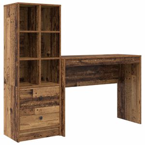 vidaXL Bureau Oudhout 145,5 x 40 x 127 cm 2 st