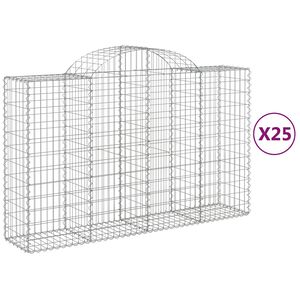 vidaXL Schanskorven 25 st gewelfd 200x50x120/140 cm ijzer
