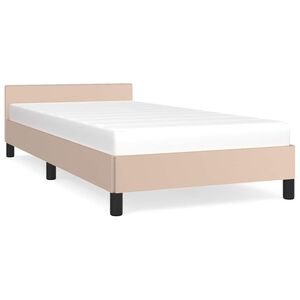 vidaXL Bedframe met hoofdeinde zonder matras Cappuccino 90x200 cm