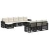 vidaXL Tuinbankenset 10 st Zwart en Cream Wit poly rattan