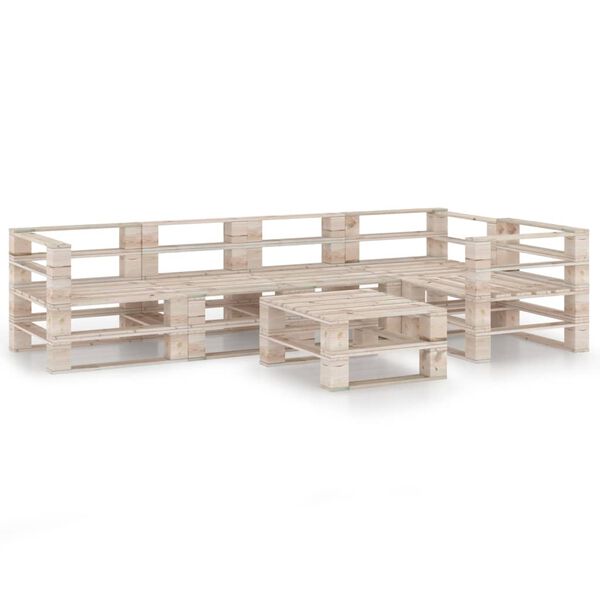 vidaXL 6-delige Loungeset pallet grenenhout