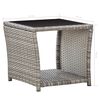 vidaXL 3-delige Loungeset met kussens poly rattan grijs