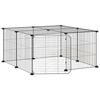 vidaXL Huisdierenkooi met deur 12 panelen 70x70x35 cm staal zwart
