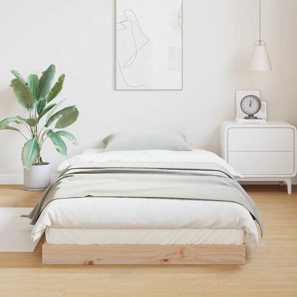 vidaXL Bedframe Naturel 90 x 210 cm Massief grenenhout