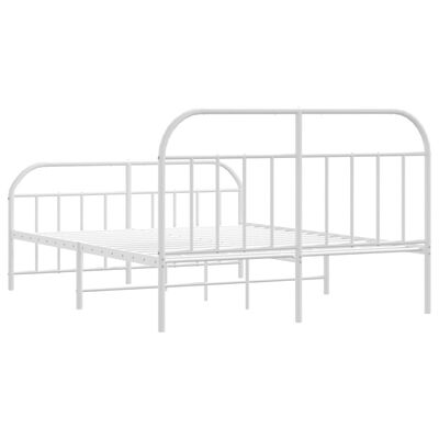 vidaXL Bedframe met hoofd- en voeteneinde metaal wit 140x200 cm