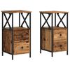 vidaXL Nachtkastjes 2 st 34x35,5x70 cm bewerkt hout oud houtkleurig
