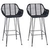 vidaXL Barkruk 2 pcs 55 x 52 x 92 cm Riet en IJzer