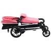 vidaXL Kinderwagen 2-in-1 aluminium roze en zwart