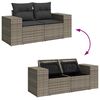 vidaXL Tuin Sofa Set met kussen met opslag met kussen 9 pcs Grijs