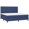vidaXL Boxspring met matras en LED stof blauw 200x200 cm