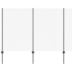 vidaXL Kettinglinkomheining met paal 25 x 1,6 m (B x H)