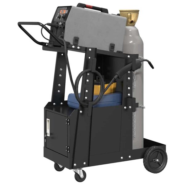 vidaXL Laswagen Zwart 90 x 46 x 96 cm Staal