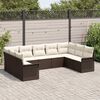 vidaXL Tuin Sofa Set met opslag 9 pcs Bruin poly rattan
