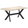 vidaXL Eettafel 160x80x75 cm massief mangohout wit