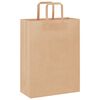 vidaXL Papieren zakken 50 st met hengsels 26x12x35 cm bruin