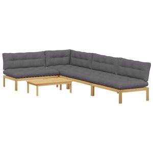 vidaXL 5 Stuk Garden Pallet Sofa Units Massief Acaciahout Licht Bruin