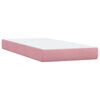 vidaXL Boxspring met matras fluweel roze 90x220 cm