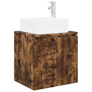 vidaXL Wandgemonteerde wastafelmeubel Gerookt eiken 49,5 x 41 x 63 cm