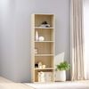 vidaXL Boekenkast met 5 schappen 60x30x189 cm hout wit en eikenkleur