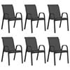 vidaXL Tuinstoelen stapelbaar 6 st textileen stof zwart