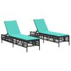 vidaXL Ligstoelen 2 stuks met tafel Zwart Poly Rotan