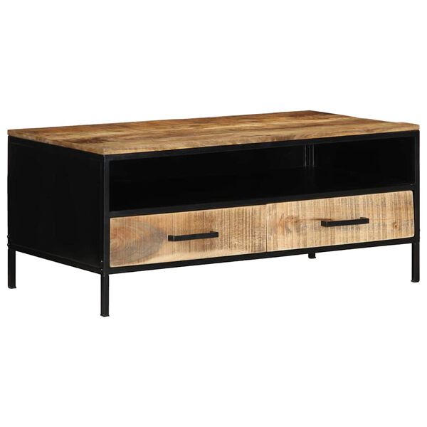 vidaXL Salontafel Bruin 90 x 50 x 40 cm Massief Mangohout en Metaal