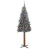 vidaXL Slanke Kerstboom Groen 180 cm PVC en massief dennenhout