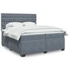 vidaXL Boxspring met matras fluweel donkergrijs 200x200 cm