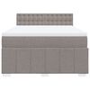 vidaXL Boxspring met matras stof taupe 160x200 cm
