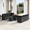 vidaXL Tuin Sofa Set met kussen met opslag met kussen 11 pcs Zwart