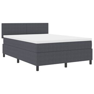 vidaXL Boxspringbed Donkergrijs en Wit 140 x 190 cm Katoen Stof