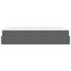 vidaXL Bedframe met matras met matras 2 pcs Dim Grijs Stof