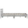vidaXL Bedframe met hoofdeinde en LED betongrijs 135x190 cm