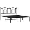 vidaXL Bedframe met hoofdbord metaal zwart 140x190 cm