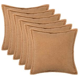 vidaXL Kussensloop 6 pcs HOUTEN Beige 30 x 30 cm Boucl&eacute;