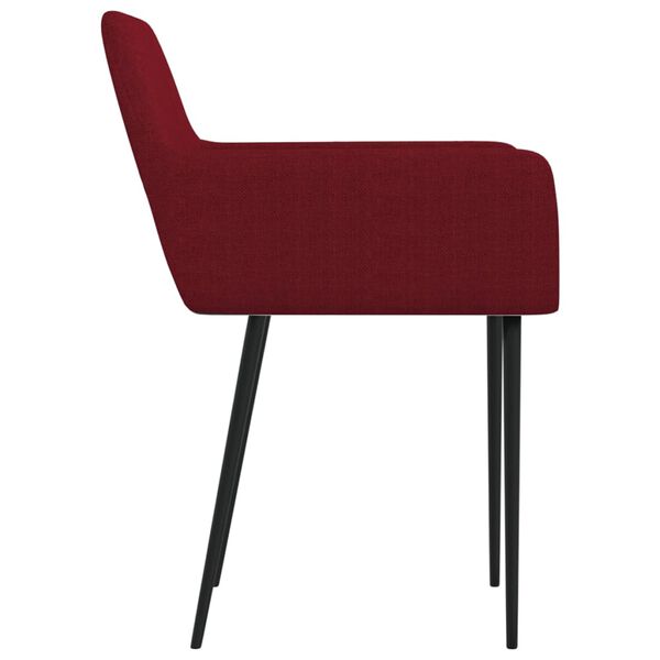 vidaXL Eetkamerstoelen 2 st stof wijnrood