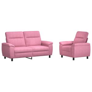 vidaXL Bankstel 2 pcs Roze Stof