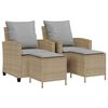 vidaXL 4-delige tuinbankset met kussens beige polyrotan