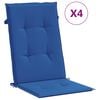 vidaXL Tuinstoelkussens 4 st hoge rug 120x50x3 cm stof koningsblauw