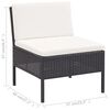 vidaXL 6-delige Loungeset met kussens poly rattan zwart